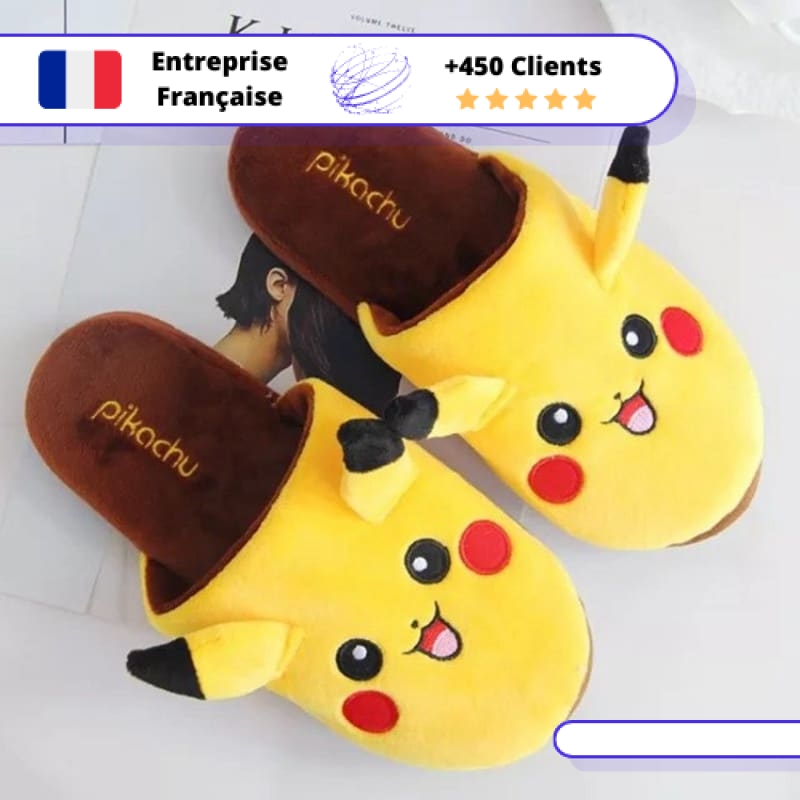Chaussons Pokémon : Pantoufles Pikachu adulte homme/femme – La